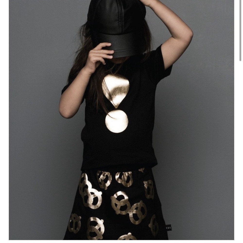 Huxbaby Black and Gold Pretzel‎ Skirt